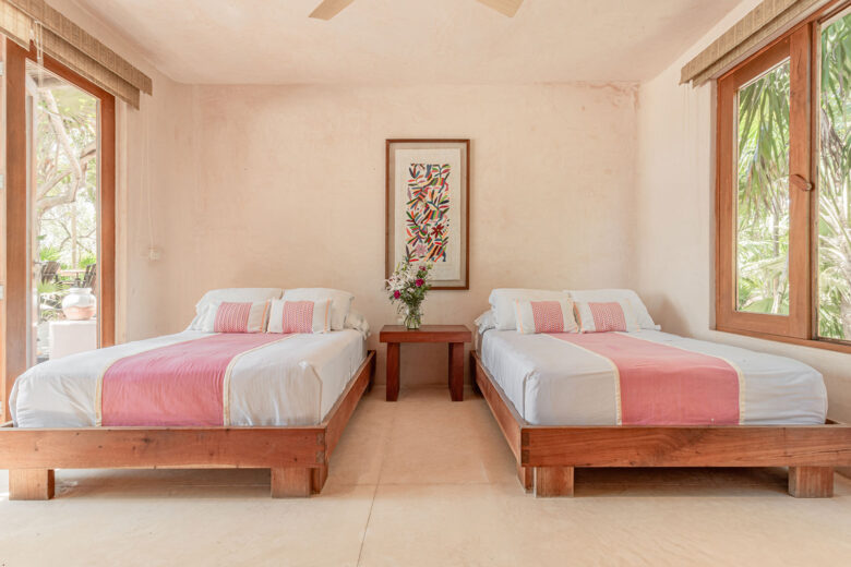 Junior suite interior at Casa Cantarena premium oceanfront vacation rental in Tulum